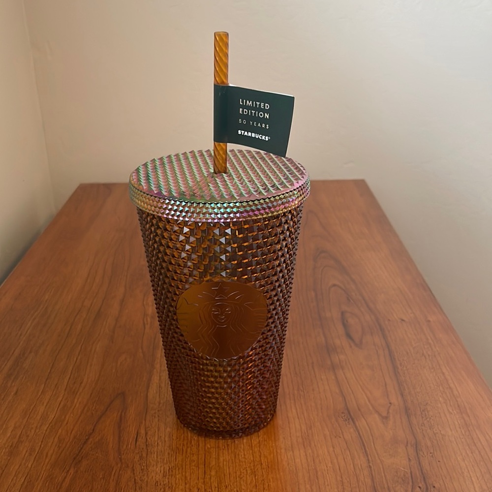 Starbucks: Limited Edition 50th Anniversary Golden Studded Cold Cup 16oz/473ml